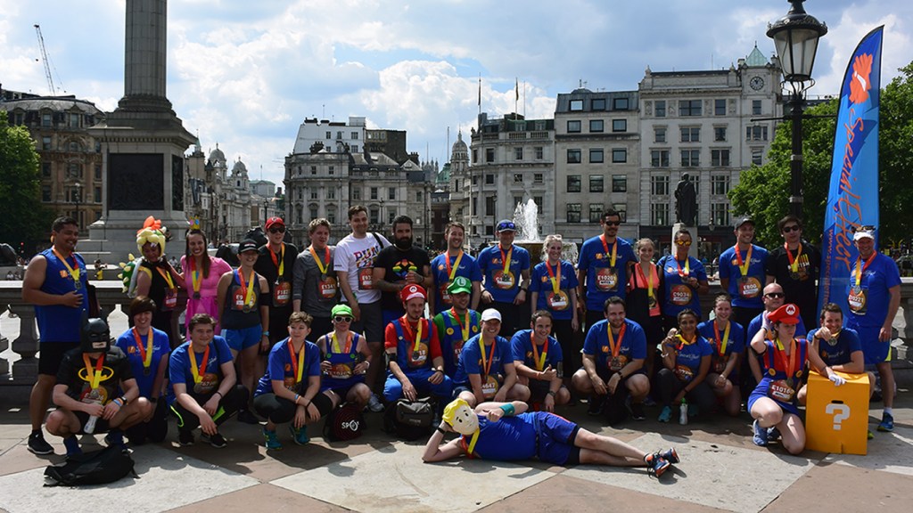 ASICS London 10K, Trafalgar Square, SpecialEffect, runners, team, finish line