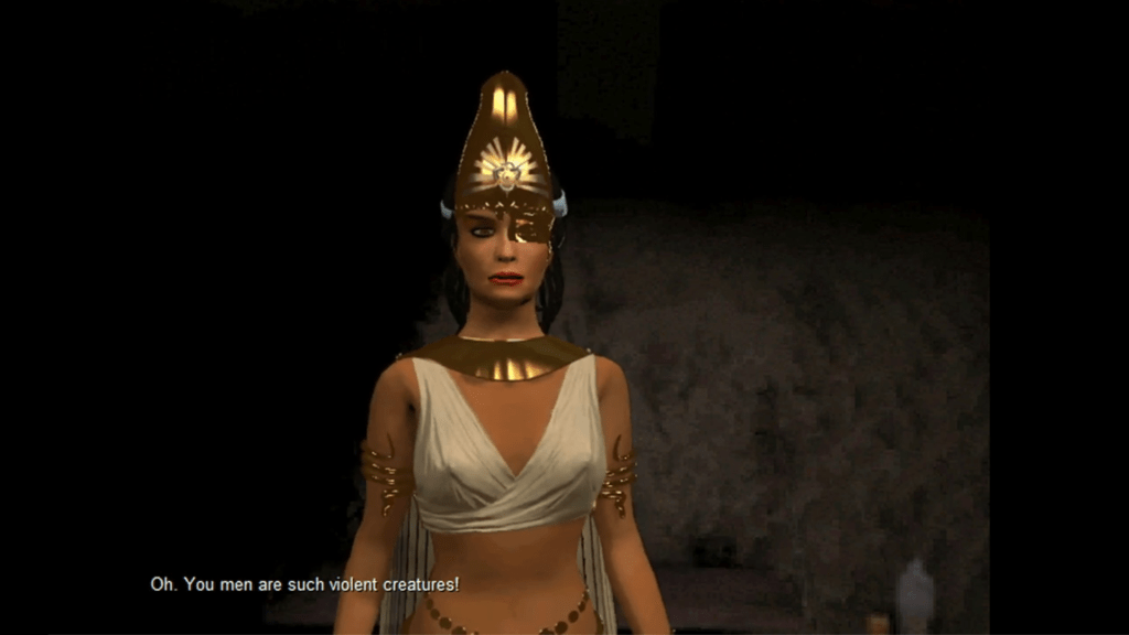 Atlantis, The Lost Tales, video game, screenshot, woman, queen, Rhea, violent men