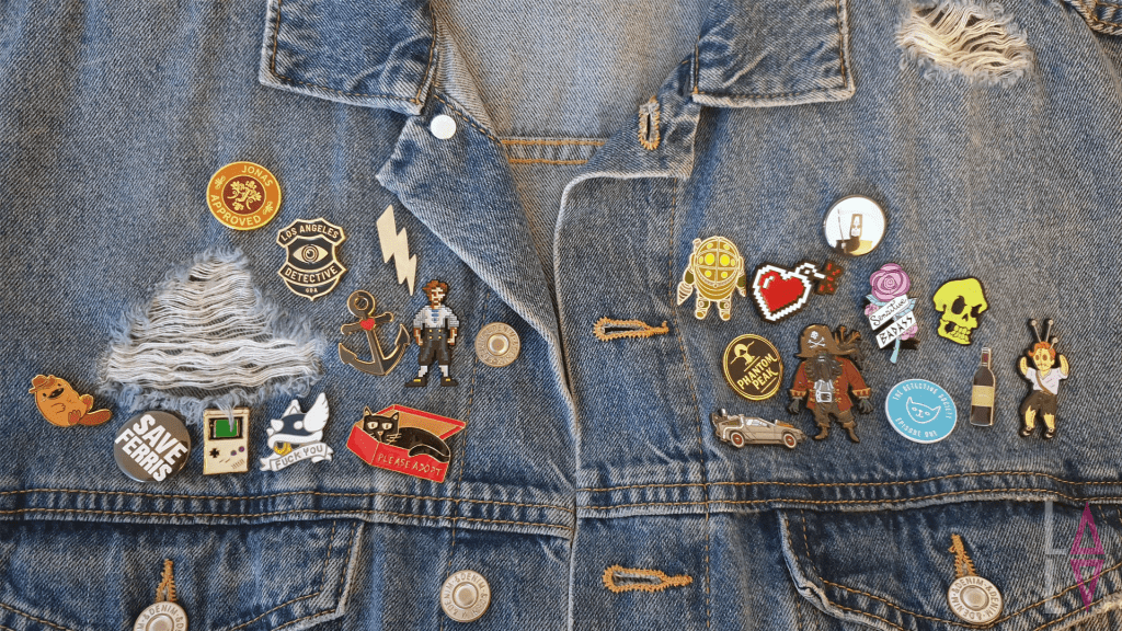 denim jacket, pins